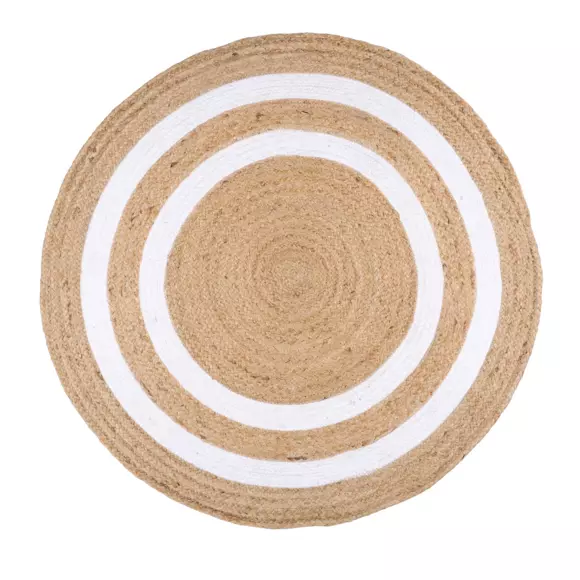 Alfombra yute (90 cm) Maori Blanco 3