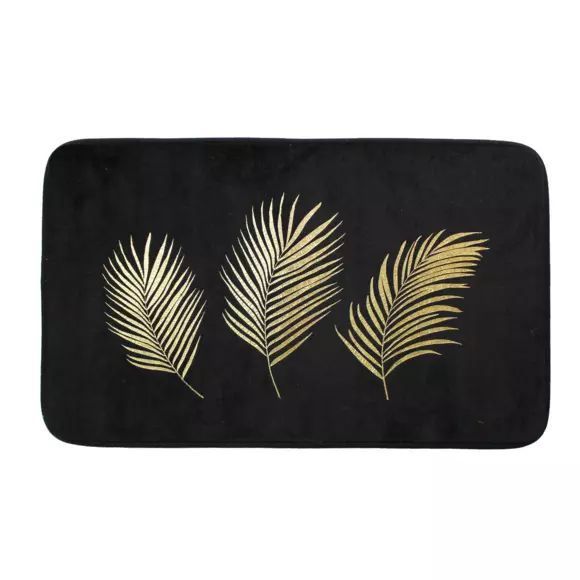 Tapis de bain microfibre Orbella Noir et or 2