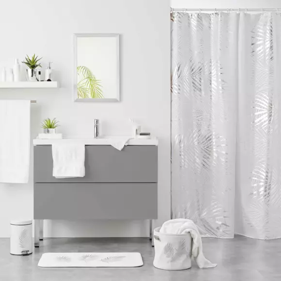 Tapis de bain (75 cm) Orbella Blanc et argent 2