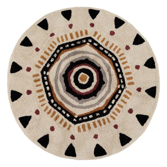 Alfombra algodón redondo (120 cm) Tribal Multicolor 3