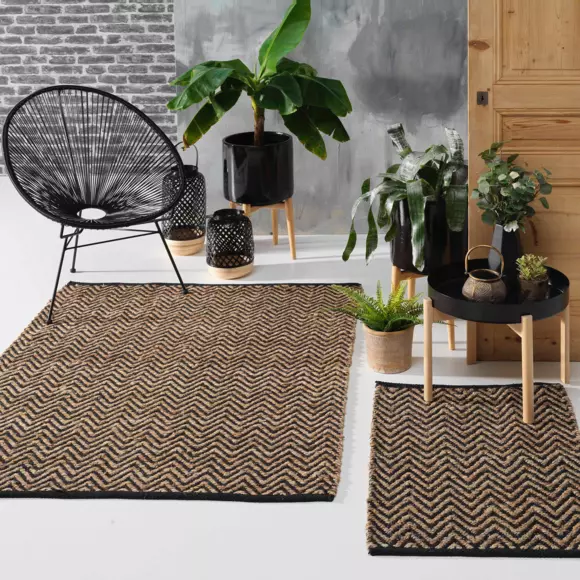 Tapis (90 cm) Zigzag Noir 2
