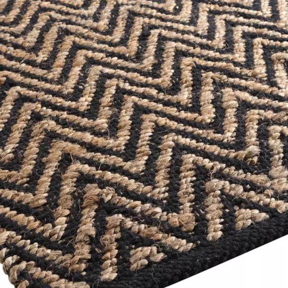 Tapis (90 cm) Zigzag Noir 3