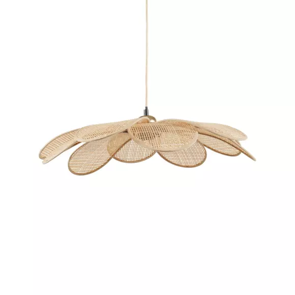 Hangende bamboe bloembladlamp (D60 cm) Margaux Beige