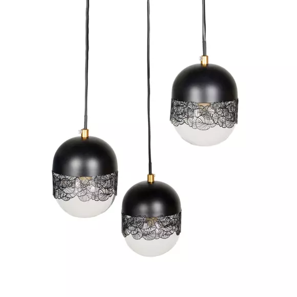 Lámpara de techo metal triple Stilla Negro