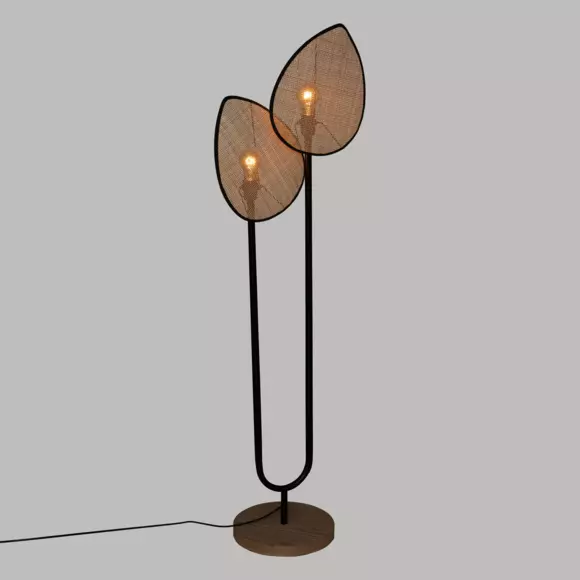 Lámpara de pie en ratán  Olme Beige 3