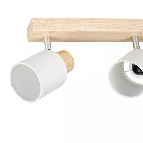Rampe de spot 4 abat-jours Tissu Blanc 2