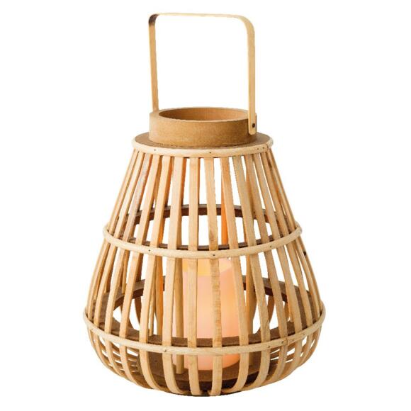 Tafellamp lantaarn Kaars Bamboe - Warmwit 2