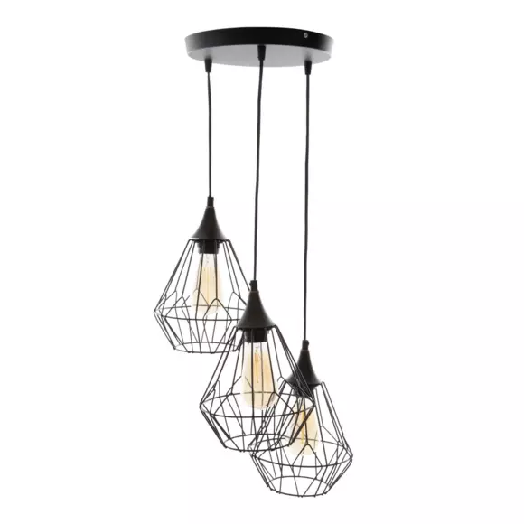 Suspension Métal Filaire Noire 3