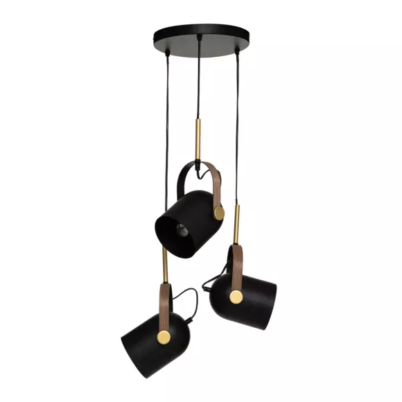 Set van 3 hanglampen Bil Zwart 3