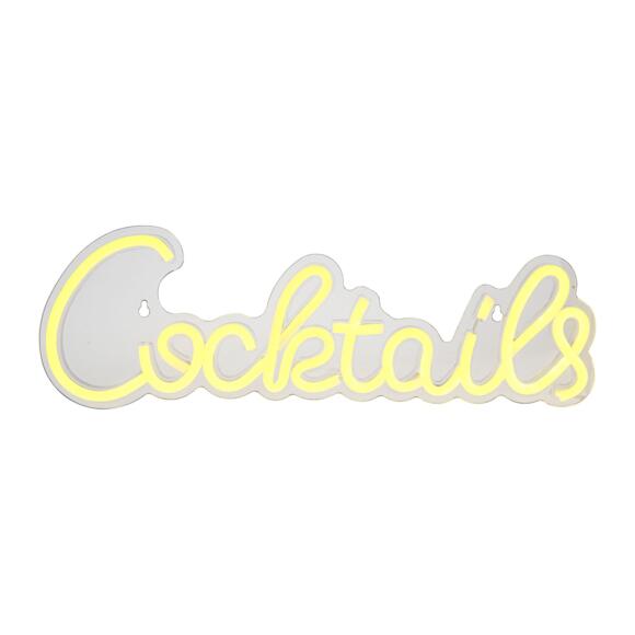 Insegna neon LED Cocktails Giallo USB 2