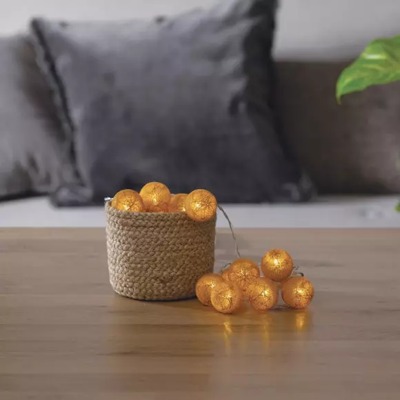 Lichtsnoer Loula Mosterdgeel 16 ballen 2