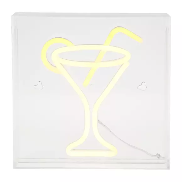 Enseigne lumineuse néon Verre cocktail Orange USB 2