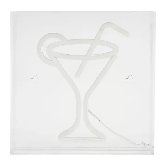 Enseigne lumineuse néon Verre cocktail Orange USB 3