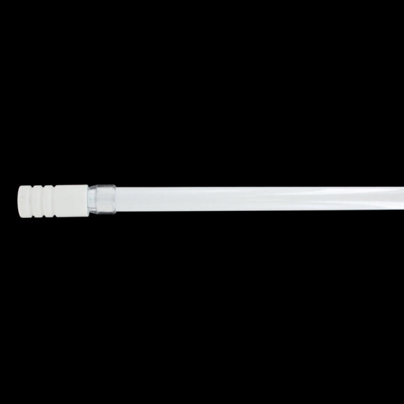 Set ausziehbare Gardinenstange (135 bis 225 cm) Cylindre strié Weiß