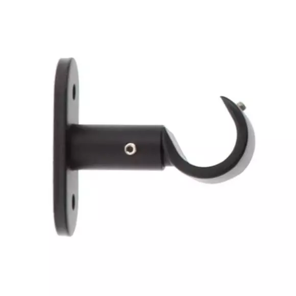 Lot de 2 supports tringles fixes (L50 / D20 mm) Jim gouttière Noir mat 2