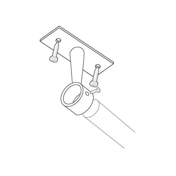 Lot de 2 supports tringles fixes (L50 / D20 mm) Jim Argent mat 2