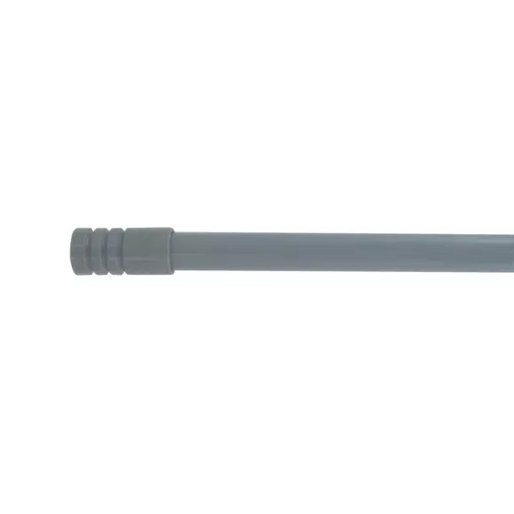 Set ausziehbare Gardinenstange (135 bis 225 cm) Cylindre strié Dunkelgrau