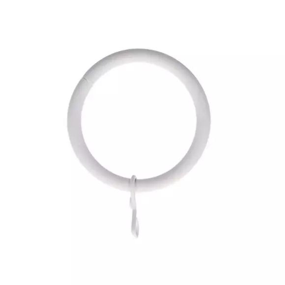 Juego de 8 anillos para barra de cortinas (D28 mm) Lino Blanco mate 2