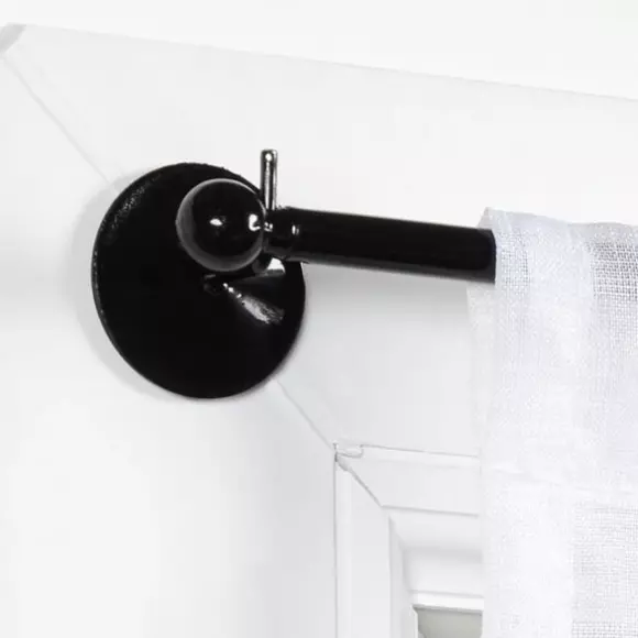 Set van 2 uitschuifbare ronde vitrageroeden (40 à 60 cm) Zwart 2