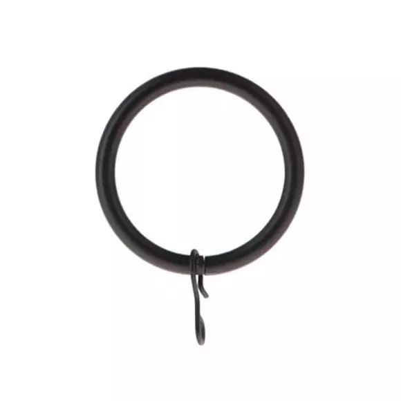 Juego de 8 anillos para barra de cortinas (D28 mm) Lino Negro mate 2