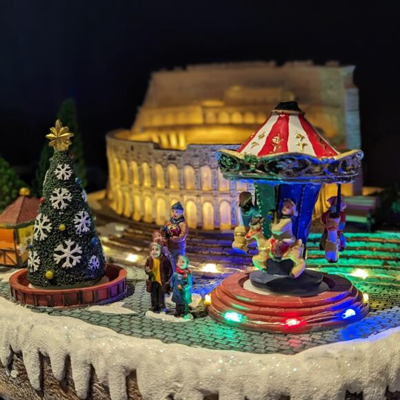 Pueblo de Navidad luminoso y musical Rome 3