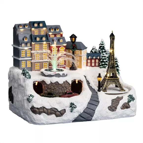 Pueblo de Navidad luminoso Paris