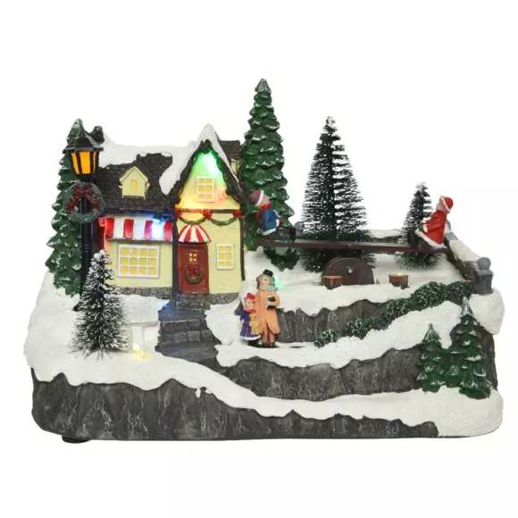 Village de Noël lumineux à piles Maison de famille 2