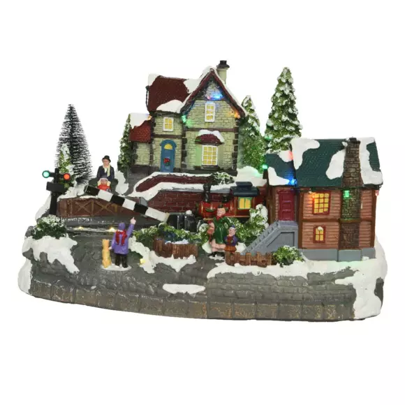 Village de Noël lumineux et musical Passage du train 2