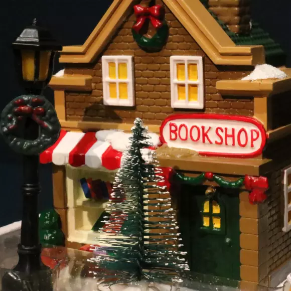 Pueblo de Navidad luminoso Comercios a pilas 7