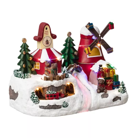 Pueblo de Navidad luminoso Reloj