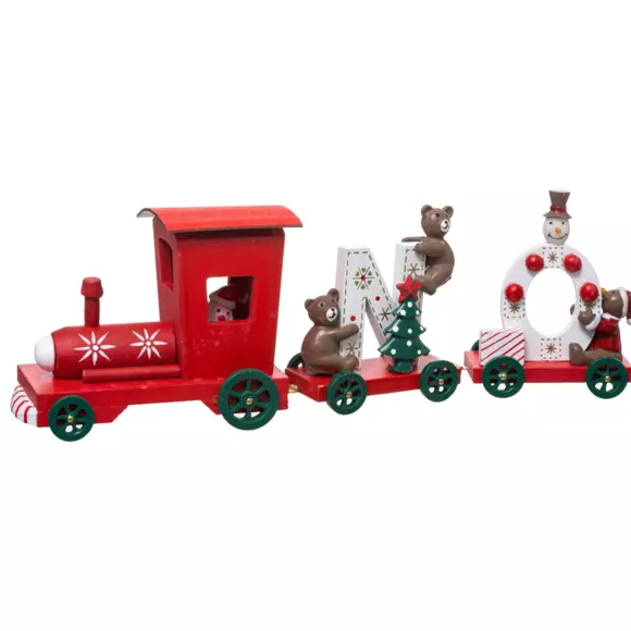 Train décoratif en bois 4 wagons 2