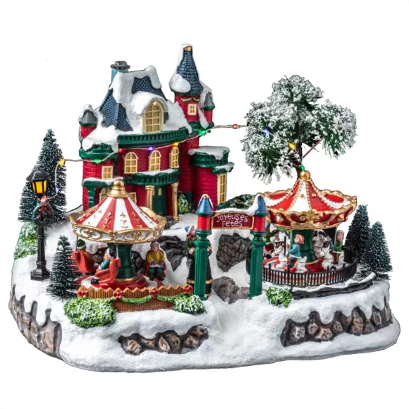 Village de Noël lumineux "Joyeuses fêtes"