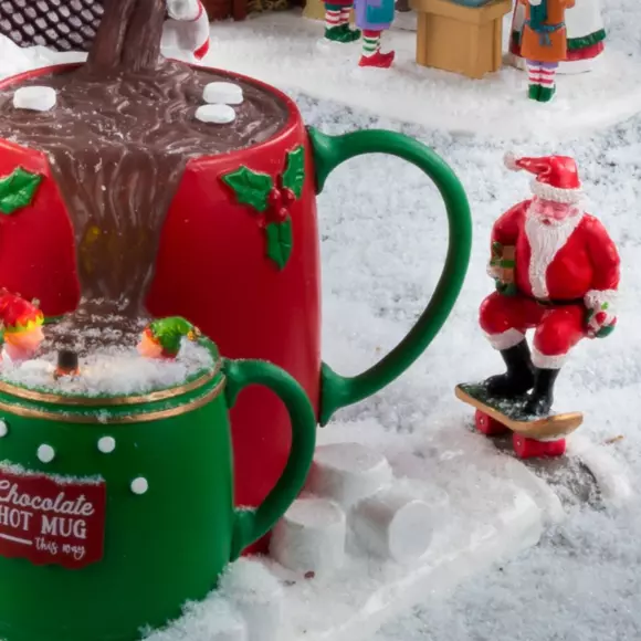 Personnage Lemax Père Noël en skate