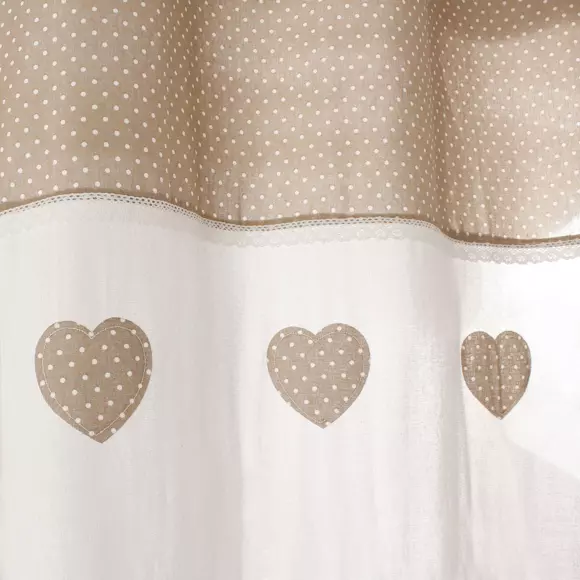 Visillo (140 x Alto 240 cm) Corazón Etamine Topo 3