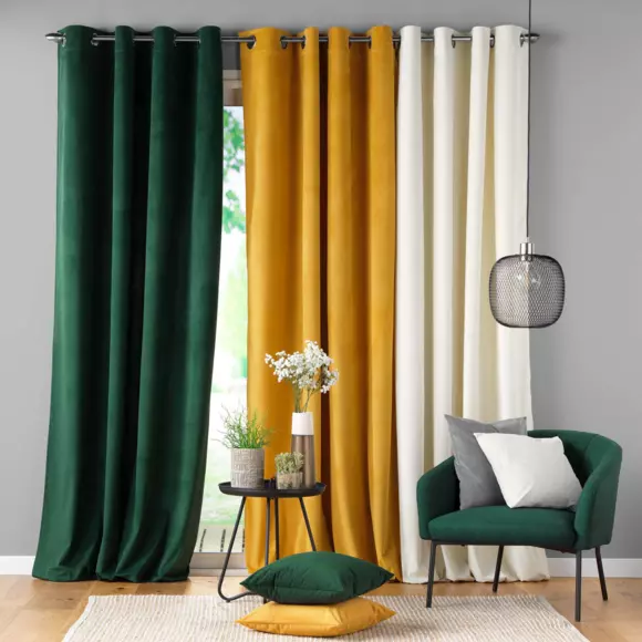Rideau velours (140 x 260 cm) Casual Vert foncé 2