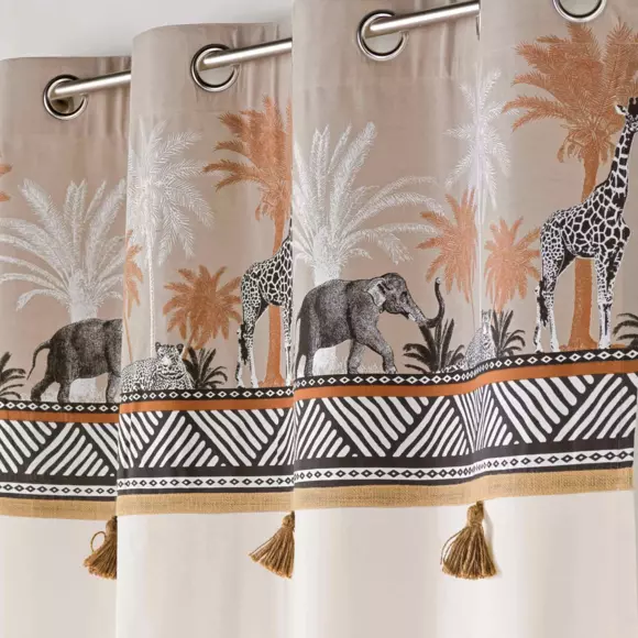Rideau coton (140 x 240 cm) Kenya lodge Taupe 2