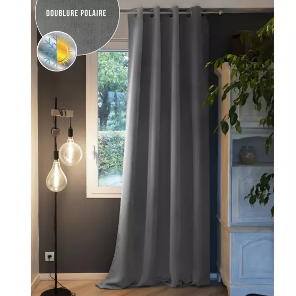 Rideau occultant isolant (135 x 260 cm) Laponie Gris anthracite 3