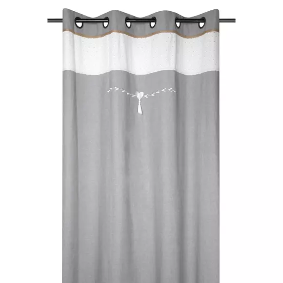Rideau coton (140 x 260 cm) Candice Gris 3