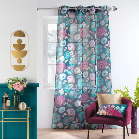 Voilage (140 x 240 cm) Winteria Bleu canard