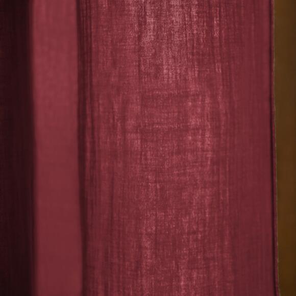 Overgordijn verstelbaar katoengaas (140 x max 300 cm) Wijnrood 7