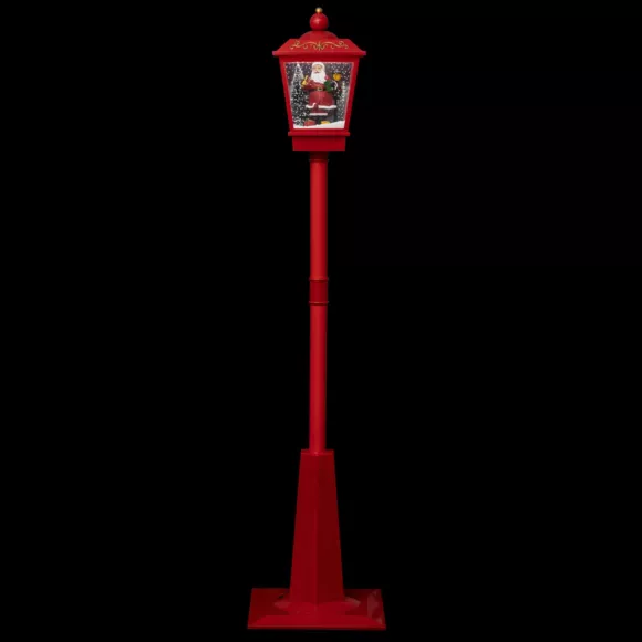 Verlichte lantaarnpaal rood / warm wit