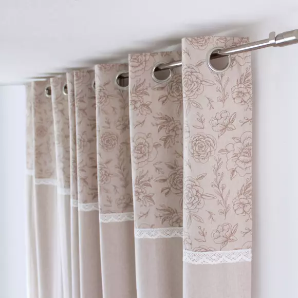 Overgordijn gerecycled katoen (140 x 240 cm) Rosa Beige 2