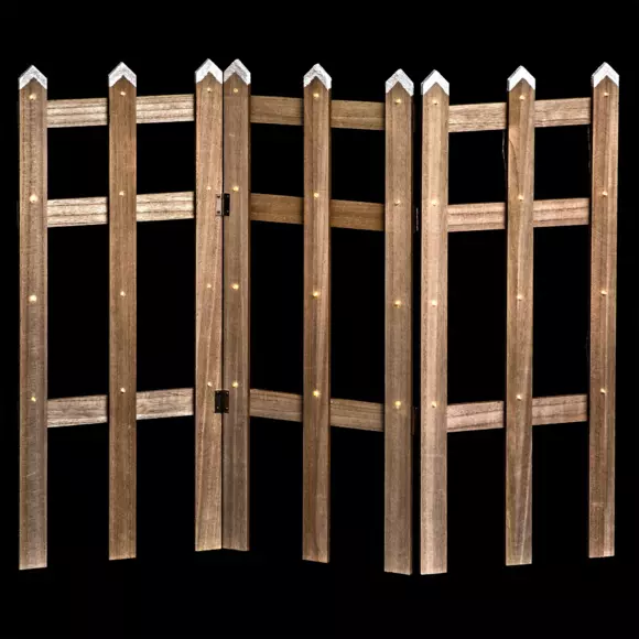 Barrière van hout verlicht warmwit 42 LED 2