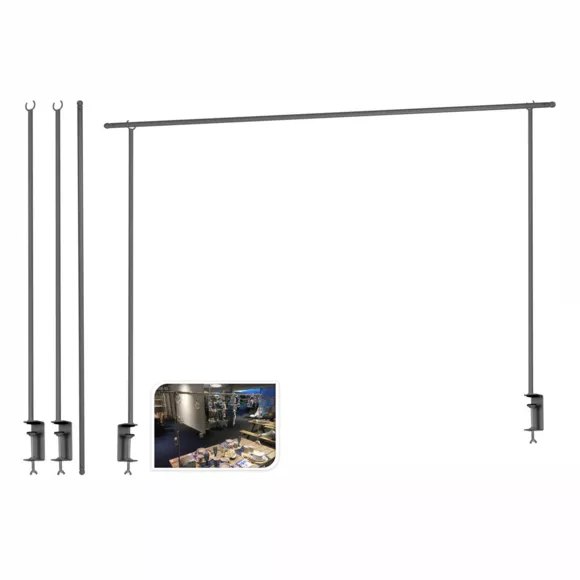 Barre de table réglable (L136 à 250 cm) pour Décoration Argent