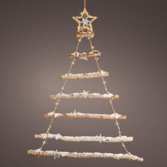 Árbol de Navidad para colgar a pilas de madera ramas con luces Star  Blanco cálido
 3