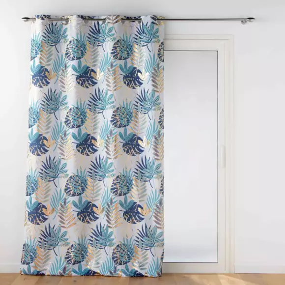 Rideau (140 x 260 cm) Ornella Blanc et bleu 3