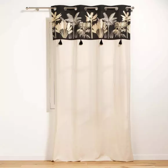 Rideau coton (140 x 240 cm) Karaba Noir 3