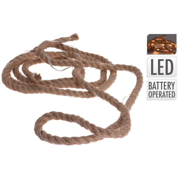 Guirlande lumineuse à piles corde Rope Blanc chaud 30 LED 2