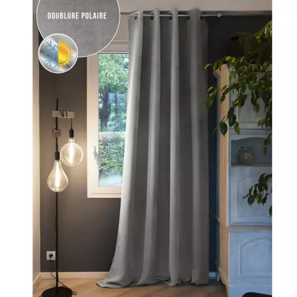 Rideau occultant isolant (135 x 260 cm) Laponie Gris clair 3