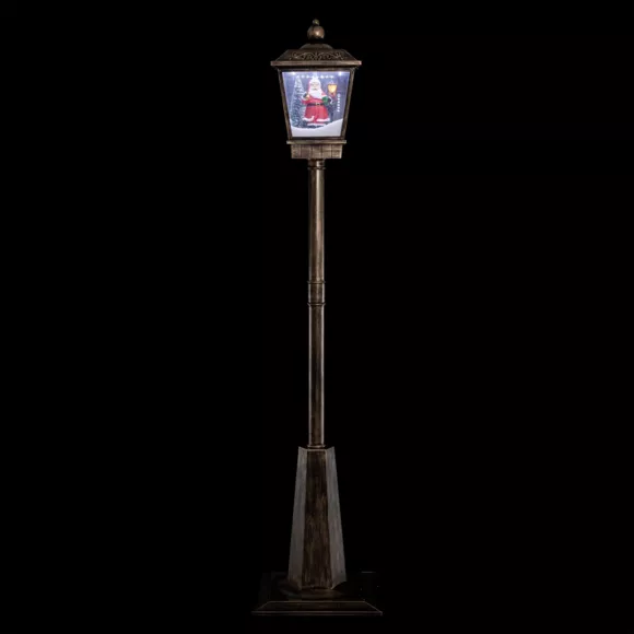 Lampadaire de Noël illuminé (H180 cm) Père Noël Noir